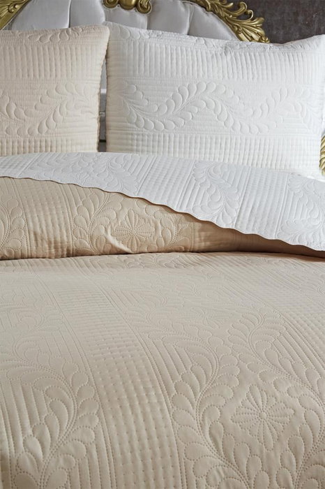 L'essentiel linge de maison Juego de colcha Sanem - Crema, Beige